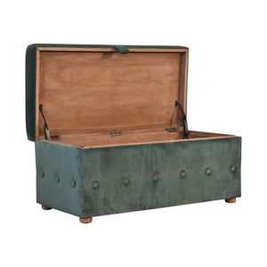 Emerald Velvet Lid-up Ottoman