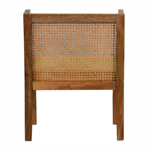 Mustard Cotton Velvet Rattan Chair