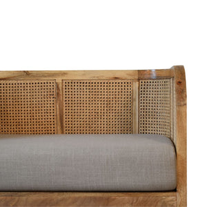 Grey Tweed Rattan Sofa