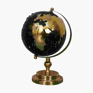 Black Globe with Gold Frame