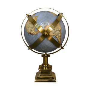 Grey Globe with Brass Frame