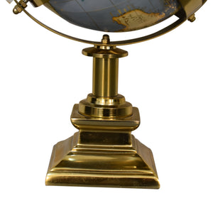 Grey Globe with Brass Frame