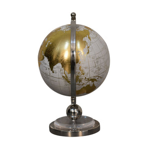 White Globe with Chrome Frame