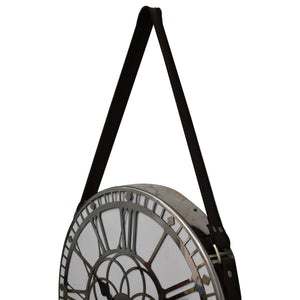 White Chrome Hanging Wall Clock