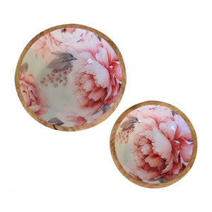 Pink Floral Bowl Set of 2