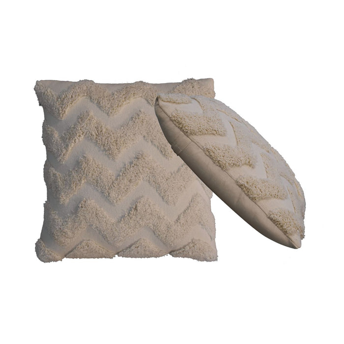 Cream Zig-zag Cushion Set of 2