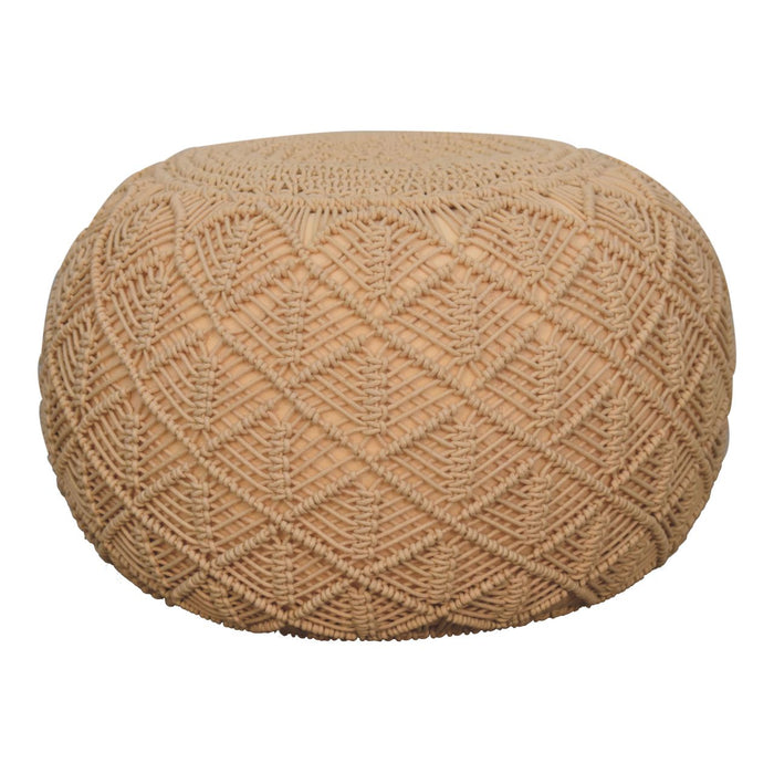 Ansley Mustard Pouffe