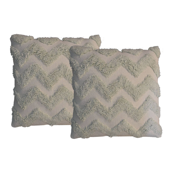 Sea Green Zig-zag Cushion Set of 2