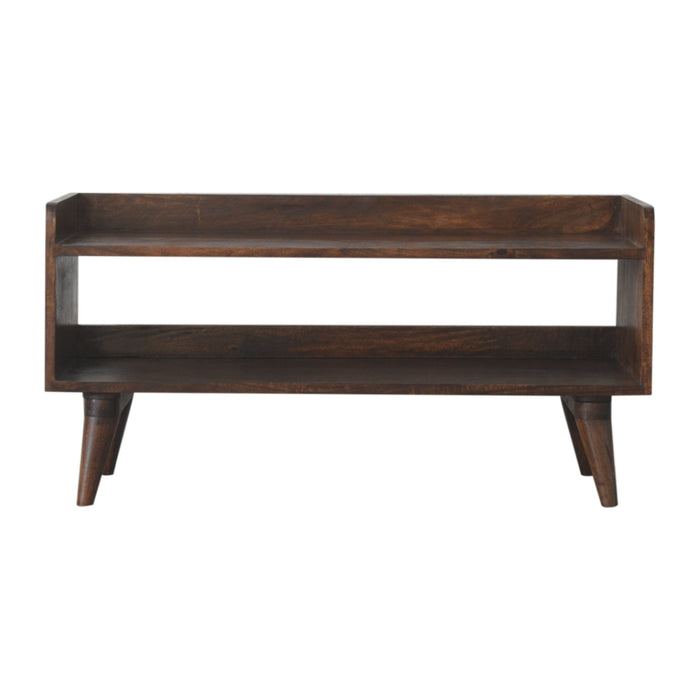 Nordic Walnut Finish Storage Bench