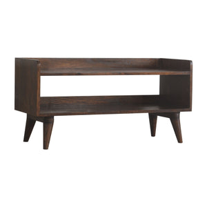 Nordic Walnut Finish Storage Bench