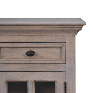 IN2112 - Stone Finish Bedside with Glazed Door