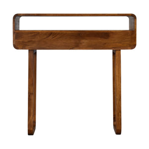 U-Curved Chestnut Console Table