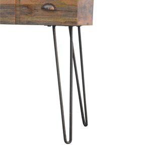 Iron Base 2 Drawer Console Table