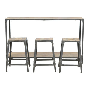 Iron Kitchen Table with 3 Nesting Stools