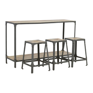 Iron Kitchen Table with 3 Nesting Stools