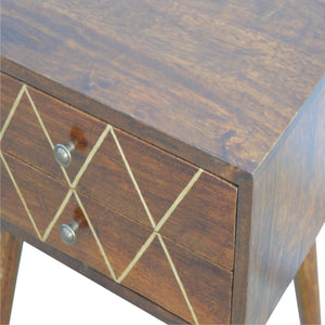 Geo Brass Inlay Bedside