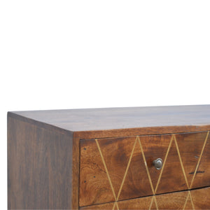 Geometric Brass Inlay Media Unit