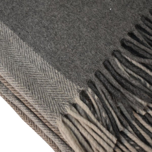 Selin Grey Woolen Throw (Queen size 150 x 180cm)