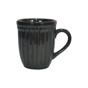 Black Ribbed Mug Set of 4