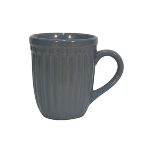 Charcoal Grey Ribbed Mug Set of 4