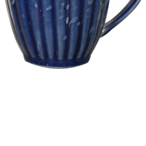 Blue Ribbed Mug - Set of 4