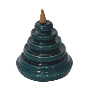 Teal Waterfall Back Flow Burner Fountain Set (Cone Fragrances - Mango, Apple, Pineapple & OrangeInsence Fragrances - Amber, Lavender, Oudh & Woods)