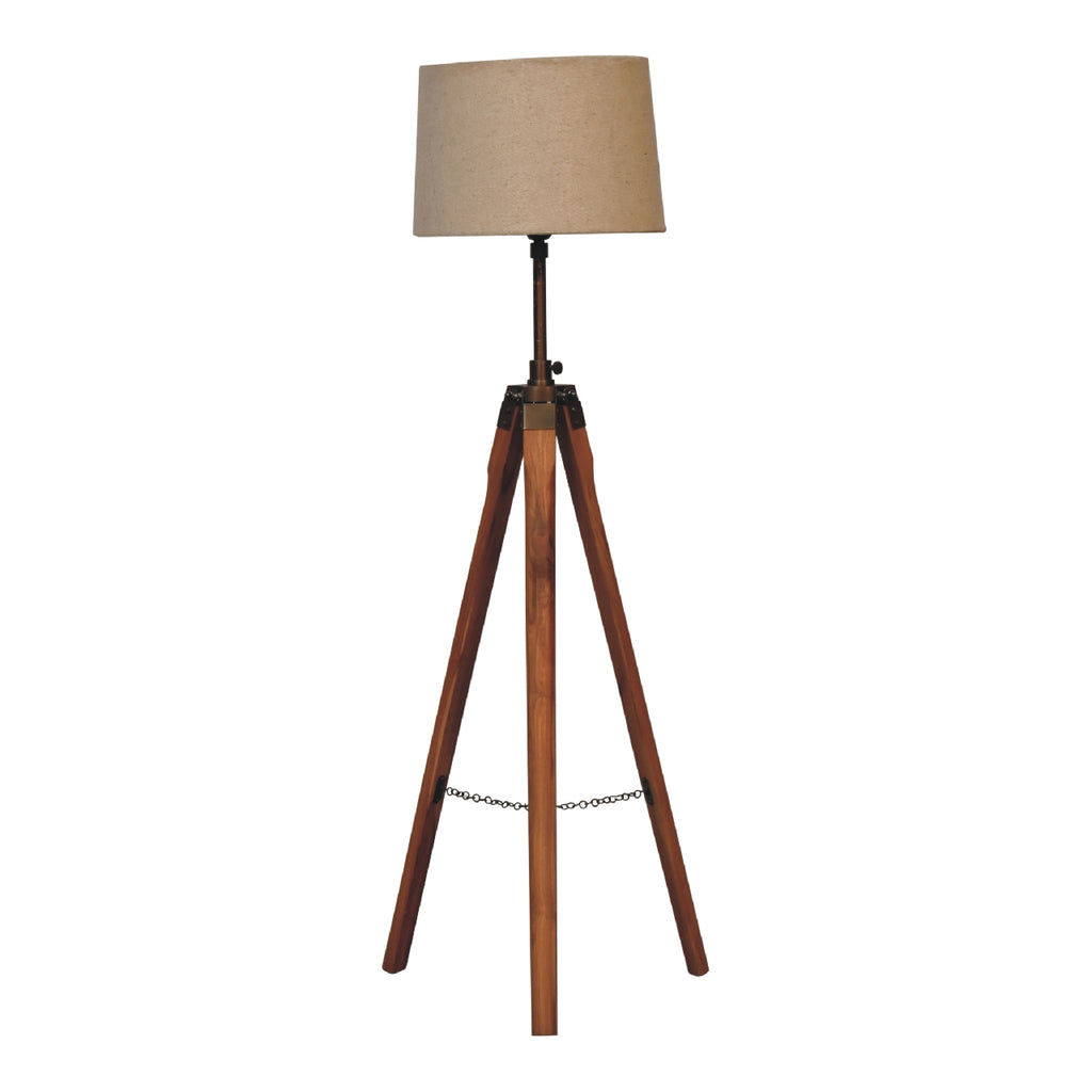 Fixed Brass Tripod Floor Lamp