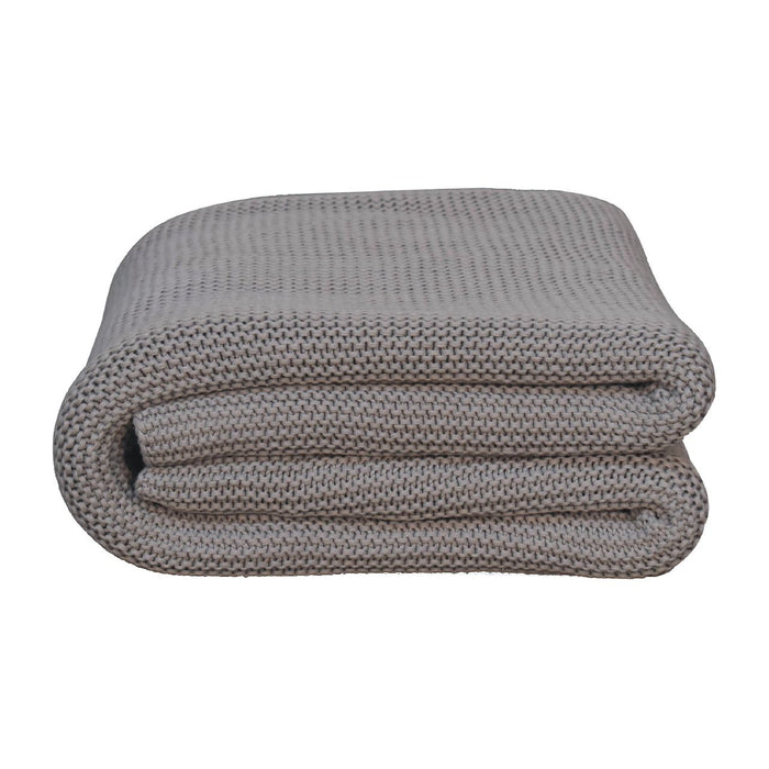 Grey Knitted Throw