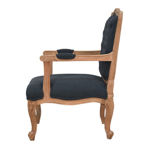 Navy Blue Linen French Style Chair