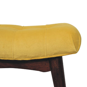 IN3302 - Mini Mustard Cotton Velvet Curved Bench