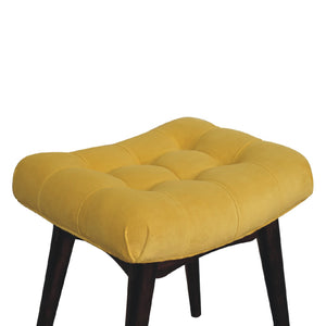 IN3302 - Mini Mustard Cotton Velvet Curved Bench