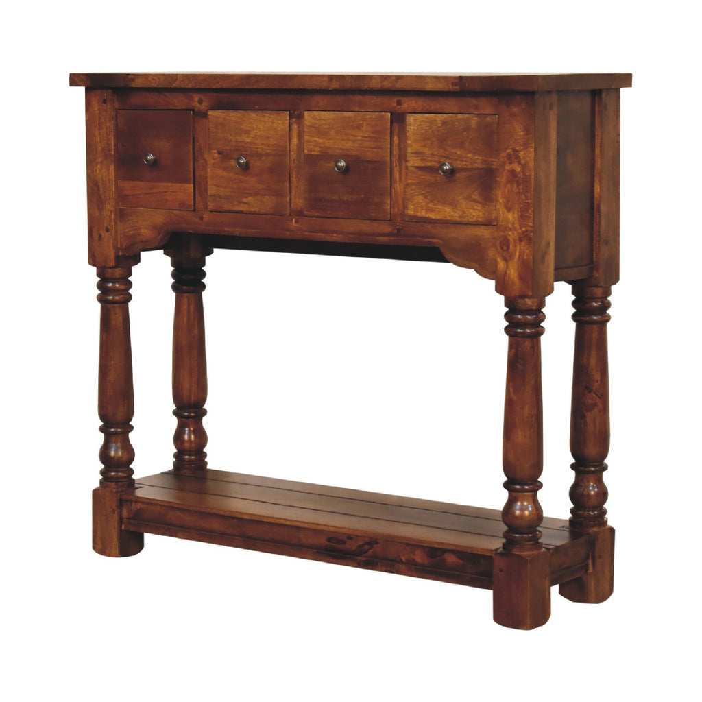 IN3305 - Chestnut 4 Drawer Console Table