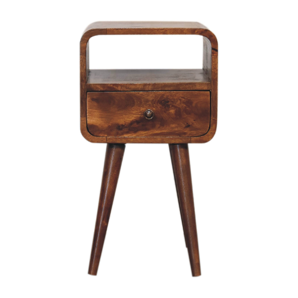 Mini Chestnut Curve Open Bedside