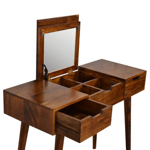 IN3316 - Chestnut Dressing Table with Foldable Mirror