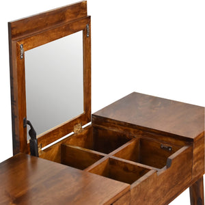 IN3316 - Chestnut Dressing Table with Foldable Mirror