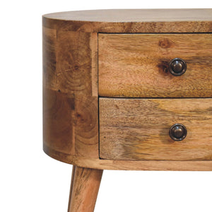 Mini Oak-ish Rounded Bedside Table