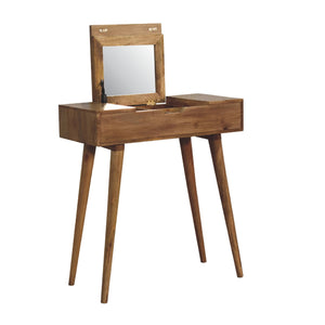 Mini Oak-ish Dressing Table with Foldable Mirror