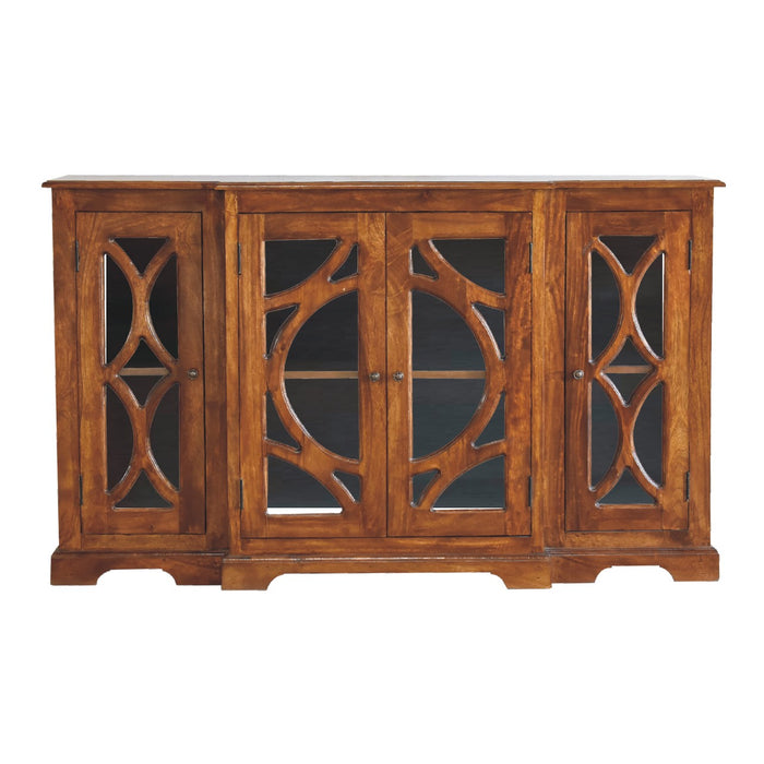 IN3366 - Chestnut Sideboard Hand Carved Glazed Doors