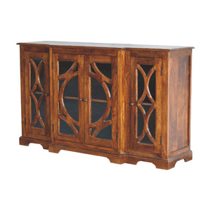 IN3366 - Chestnut Sideboard Hand Carved Glazed Doors