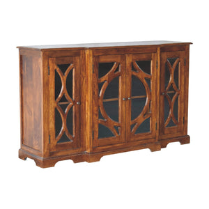 IN3366 - Chestnut Sideboard Hand Carved Glazed Doors