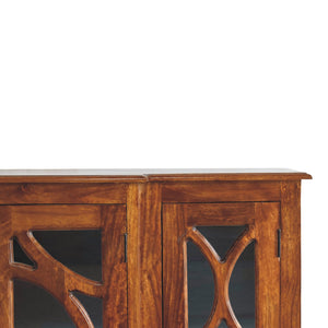 IN3366 - Chestnut Sideboard Hand Carved Glazed Doors