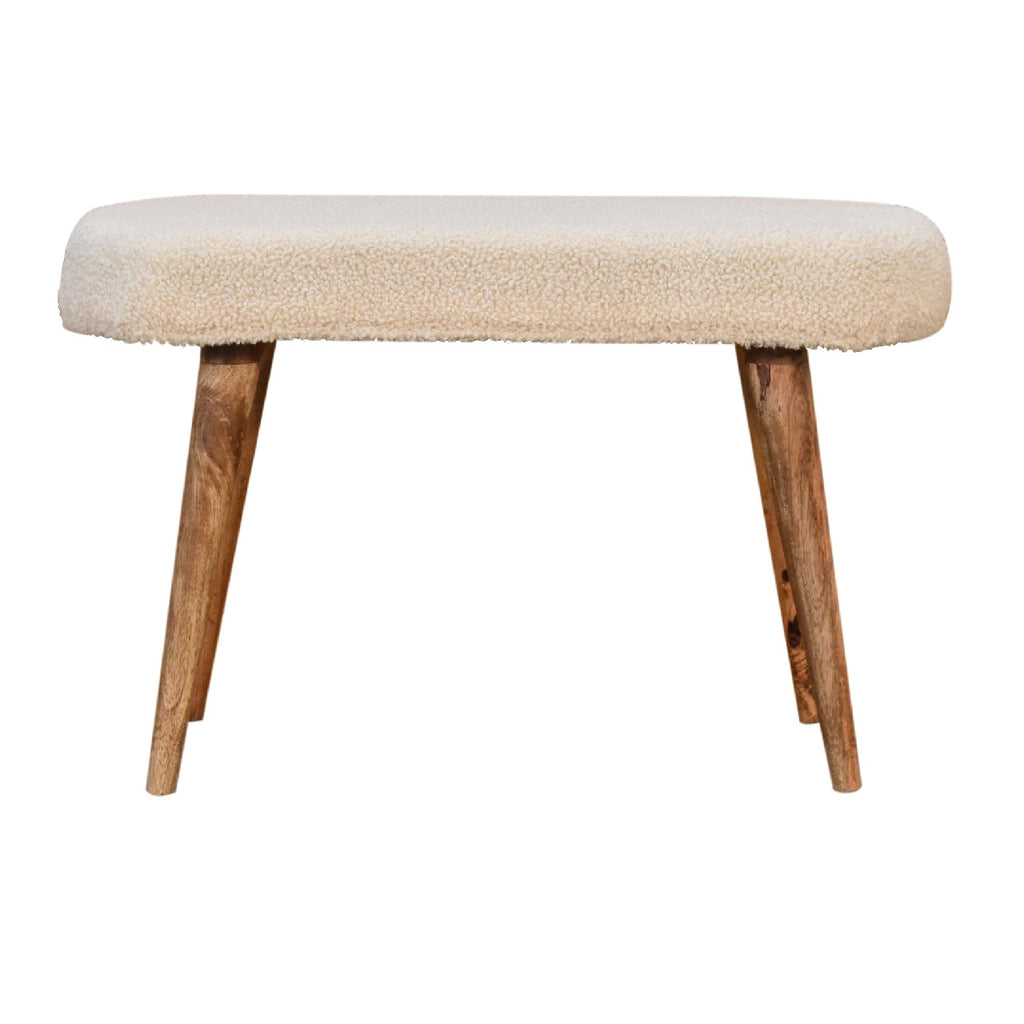 Boucle Cream Nordic Bench