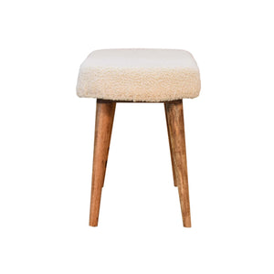 Boucle Cream Nordic Bench