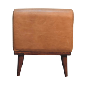 Tan Buffalo Backrest Footstool