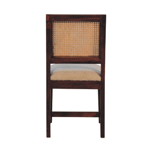 Cream Boucle Rattan Chair