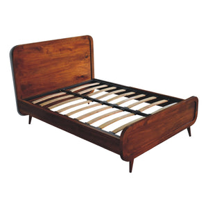 Curved Chestnut Double Bed