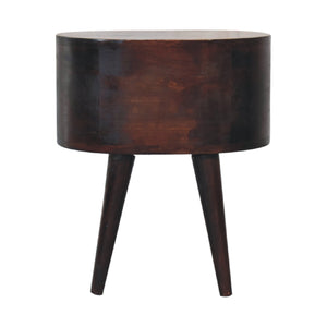 Light Walnut Rounded Bedside Table