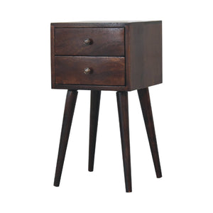 Mini 2 Drawer Light Walnut Bedside