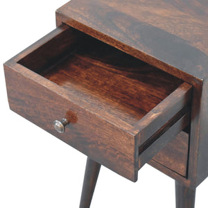 Mini 2 Drawer Light Walnut Bedside