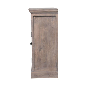 Stone Finish Cabinet with Glazed Doors